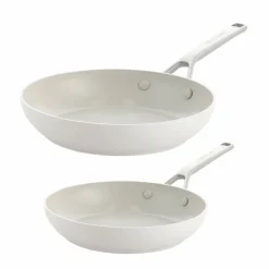 Advanced Hard Anodized stekepannesett 24 & 28 cm, porselenshvit