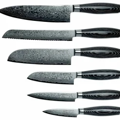 Akio Knivsett, 6 kniver, svart