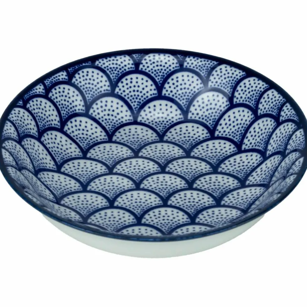 Akio miniskål 10 cm 4-pakning, blå/hvit
