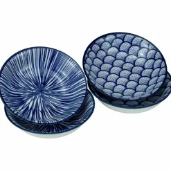 Akio miniskål 10 cm 4-pakning, blå/hvit