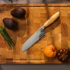 Akio Santokukniv Olivenslipt, 18 cm