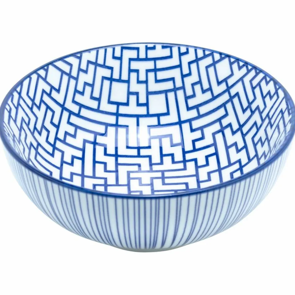 Akio skål 14 cm 4-pakning, blå/hvit