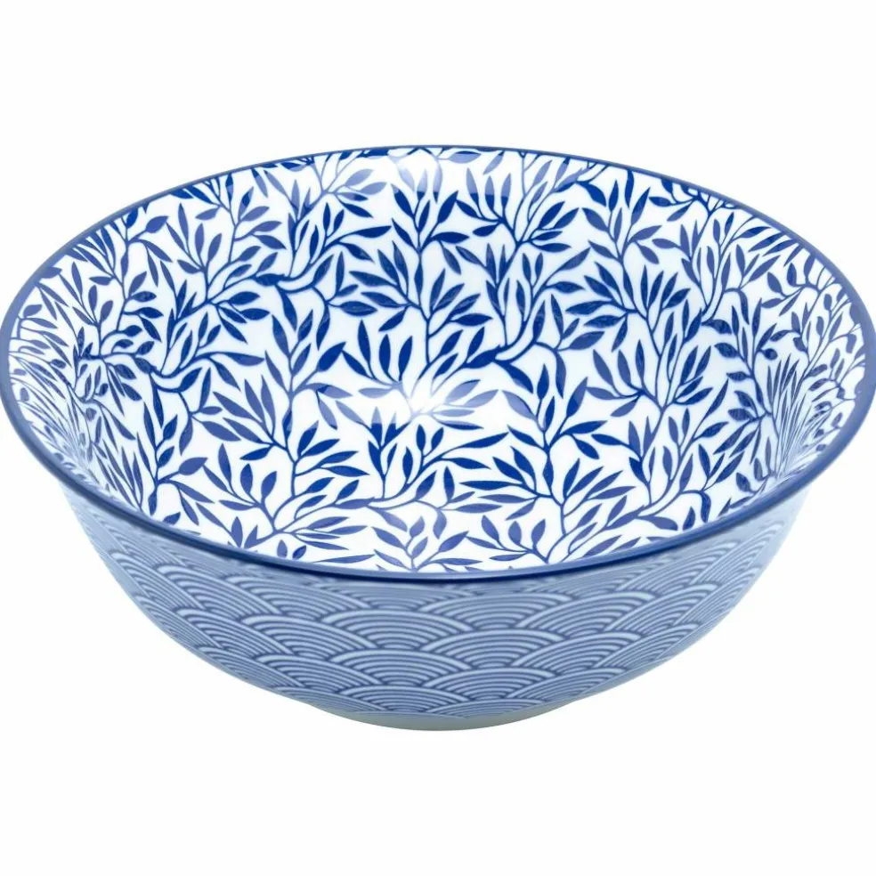 Akio skål 21 cm 4-pakning, blå/hvit