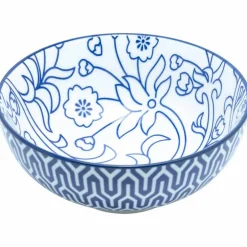 Akio skål 21 cm 4-pakning, blå/hvit