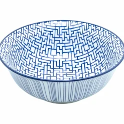 Akio skål 21 cm 4-pakning, blå/hvit