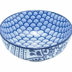 Akio skål 21 cm 4-pakning, blå/hvit