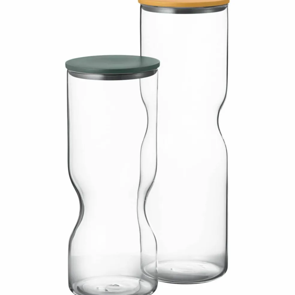 Alfredo oppbevaringsglass med lokk 2 liter, glass/gul