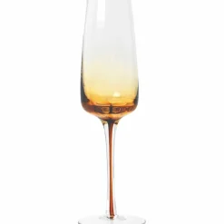 Amber' Munnblåst champagneglass