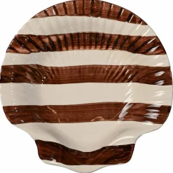 Armona Stripe serveringsfat 23,5 cm, mørkebrun/hvit
