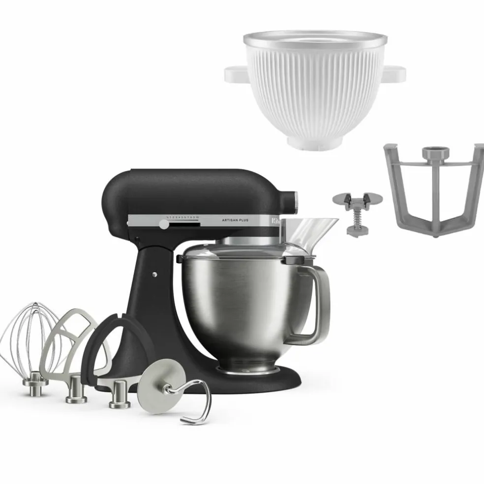 Artisan Plus kjøkkenmaskin med iskremtilbehør, cast iron black