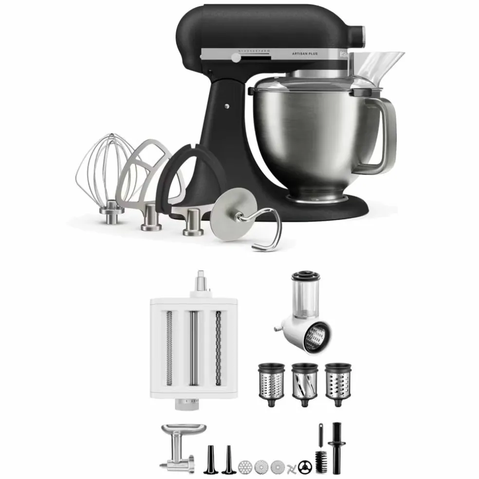 Artisan Plus kjøkkenmaskin med tilbehørspakke 4,7 liter, cast iron black