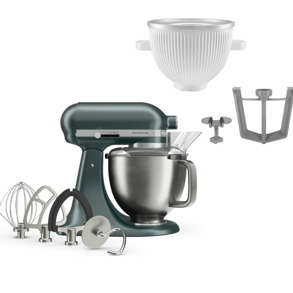 Artisan Plus kjøkkenmaskin med iskremtilbehør, porcelain white