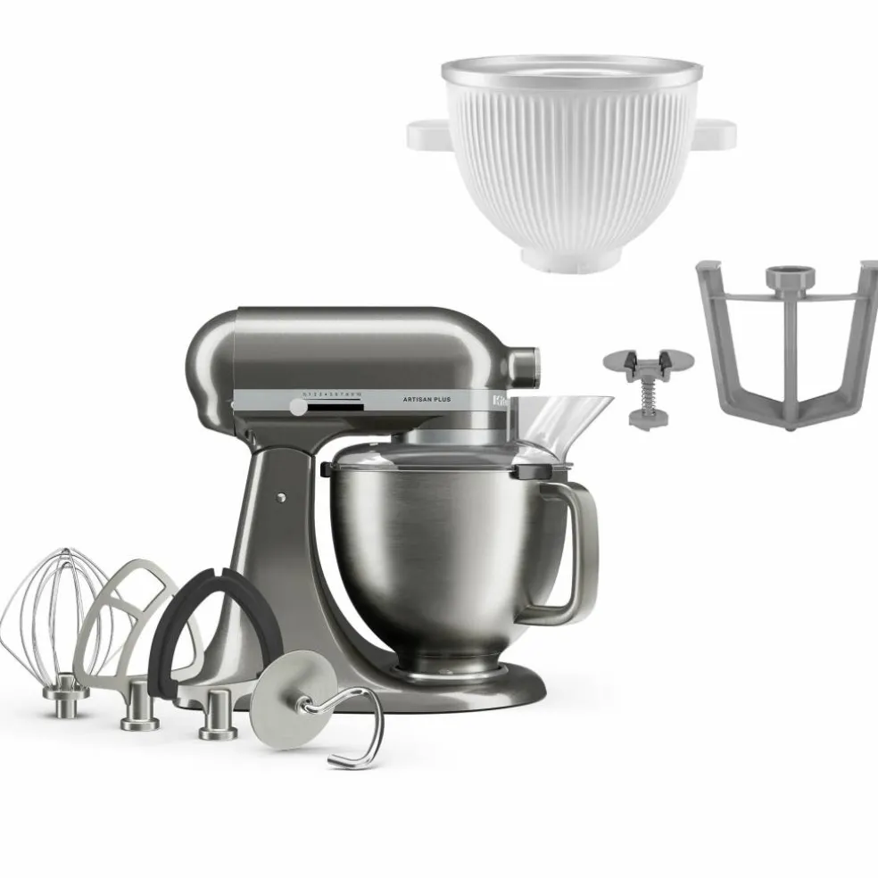 Artisan Plus kjøkkenmaskin med iskremtilbehør, porcelain white