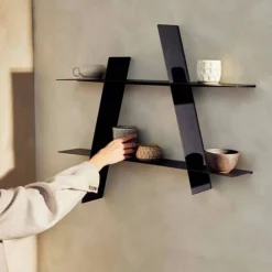 A-Shelf svart stål, medium