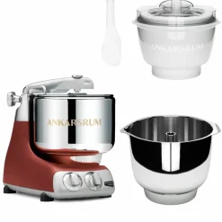 Assistent Original AKM 6230 kjøkkenmaskin med iskremtilbehør og ekstra vispeskål, black chrome