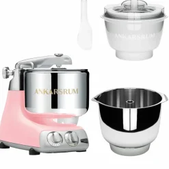 Assistent Original AKM 6230 kjøkkenmaskin med iskremtilbehør og ekstra vispeskål, glossy white