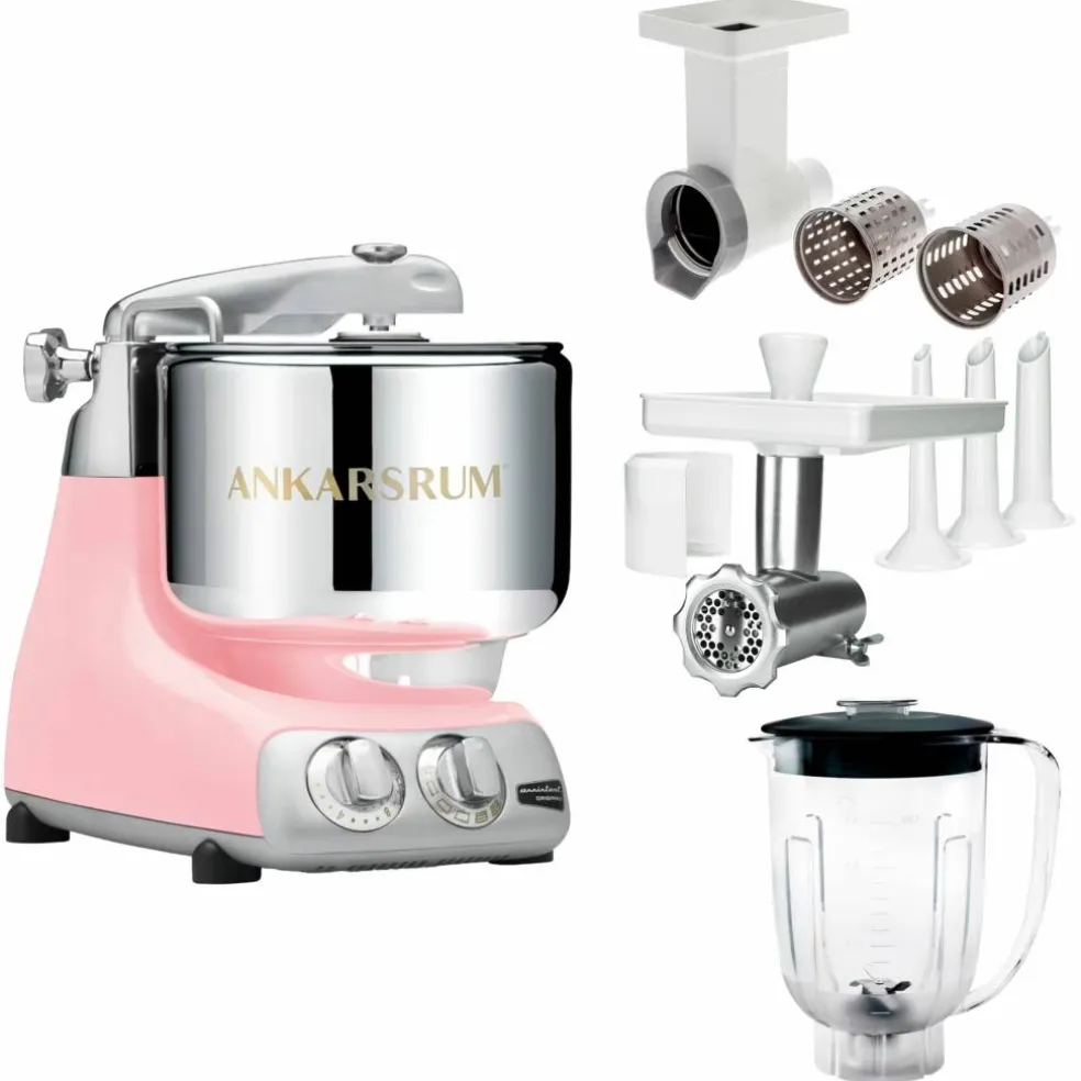 Assistent Original AKM 6230 kjøkkenmaskin med kjøttkvern, skjæretilbehør og blenderkanne, harmony beige