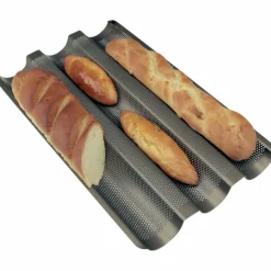 Baguettebrett - 3 Baguetter Smale Renner - Svart Non Stick