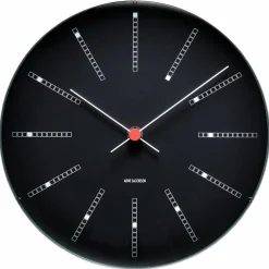 Bankers veggklokke 21 cm, svart