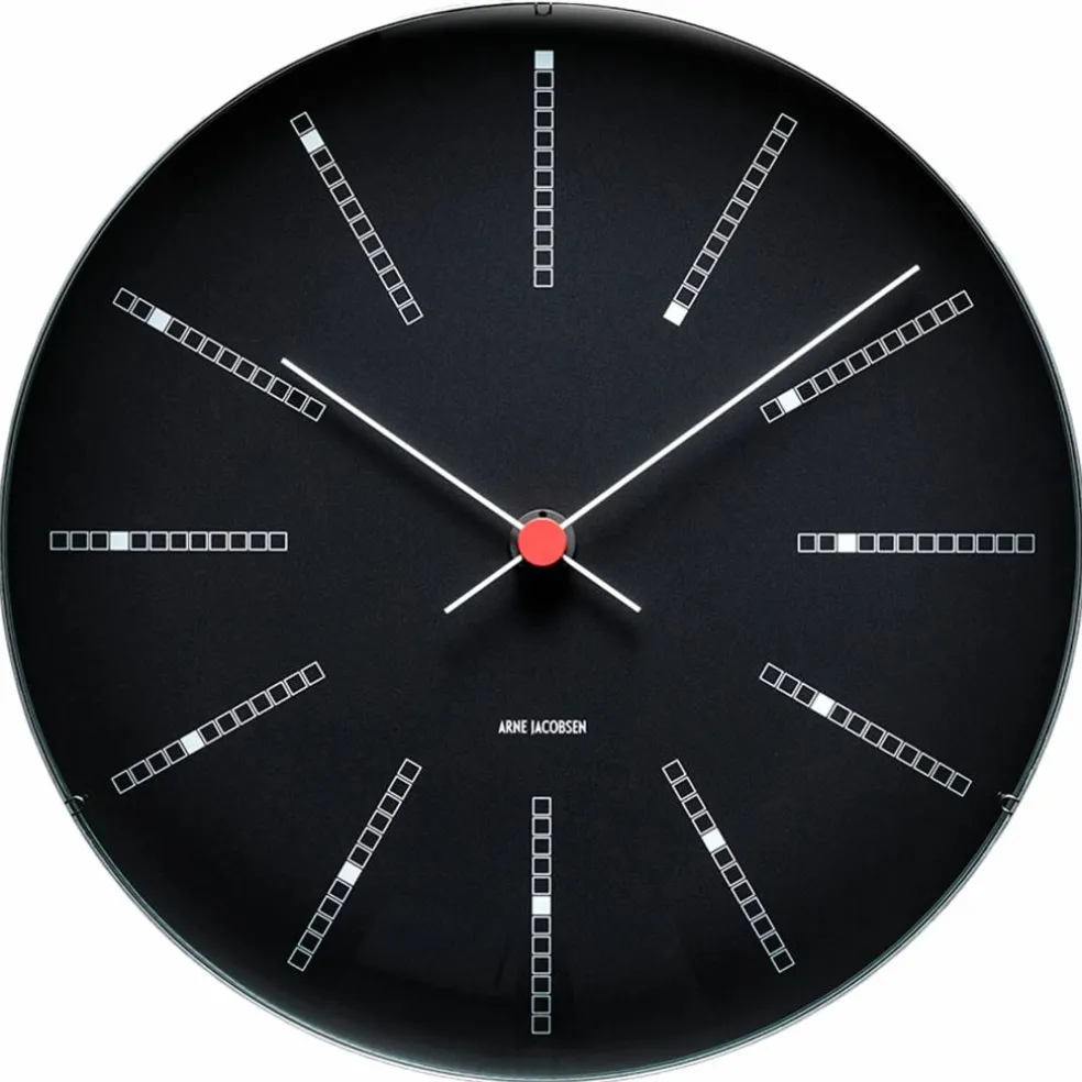 Bankers veggklokke 21 cm, svart