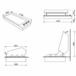 BBQE12X Elektrisk Grill 120 cm i rustfritt stål