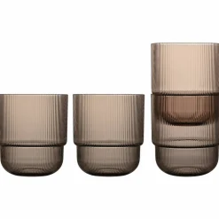 Billi vannglass 4-pakning, brun