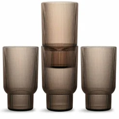 Billi vannglass 4-pakning, brun