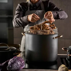 Black Copper gryte med dampkurv 18 liter