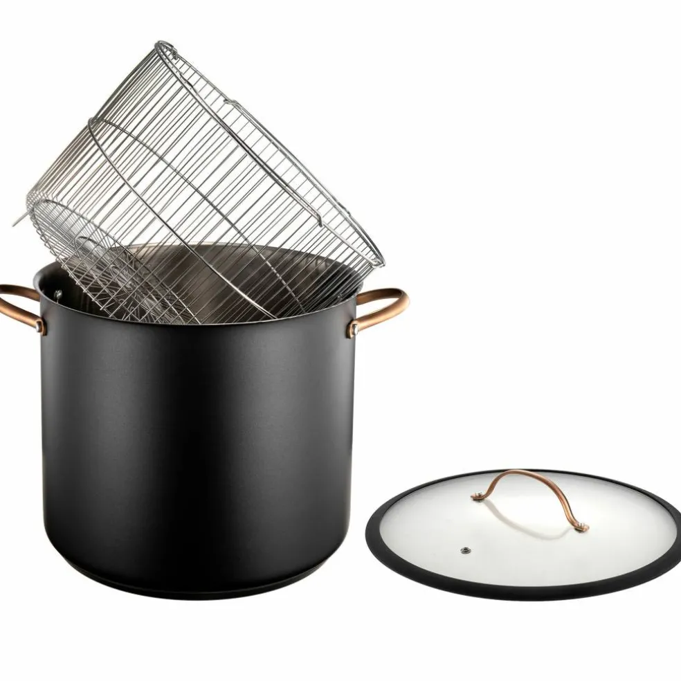 Black Copper gryte med dampkurv 18 liter
