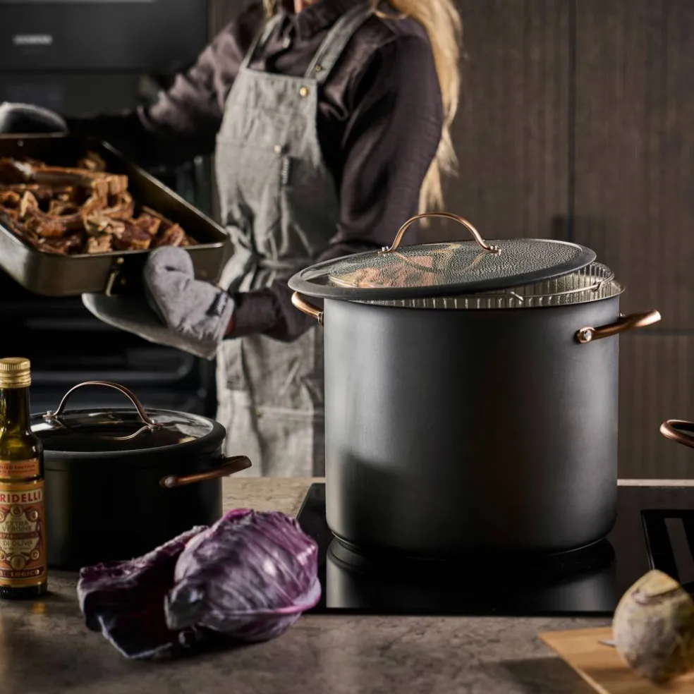 Black Copper gryte med dampkurv 18 liter