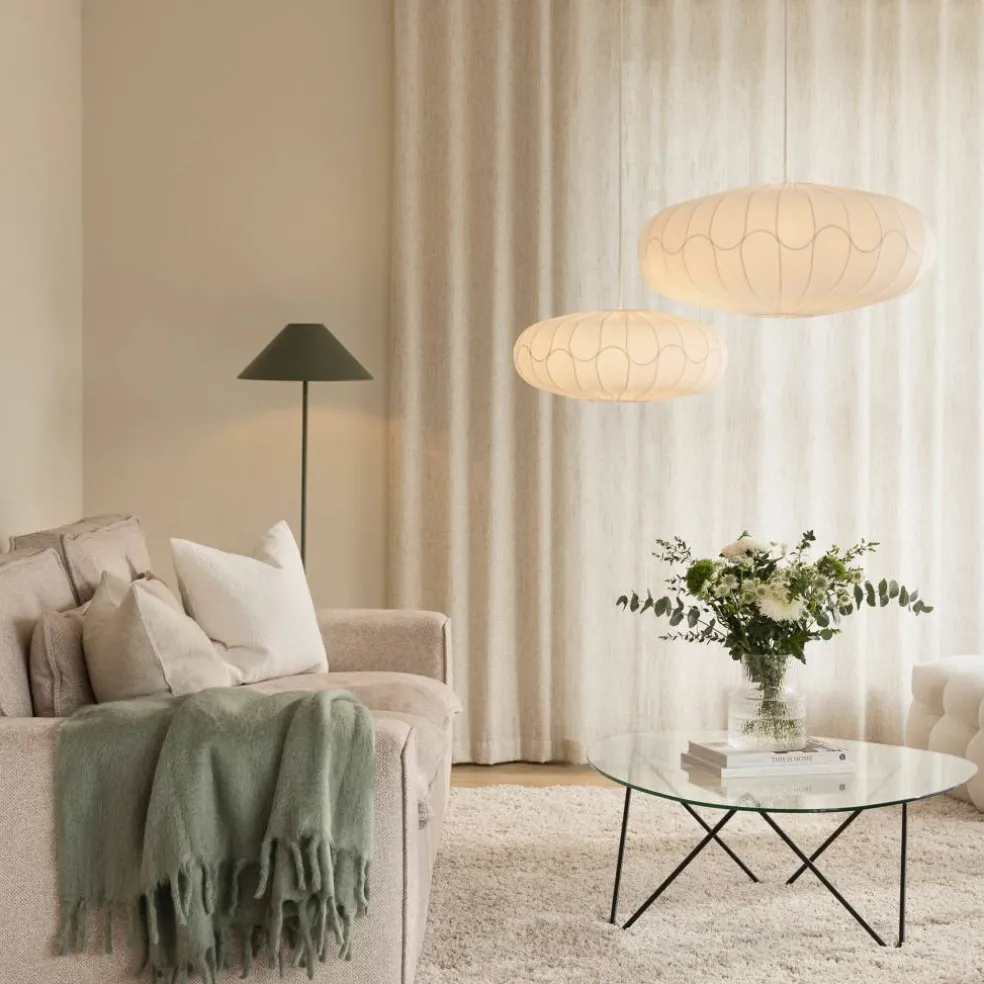 Bladverk lampeskjerm 50 cm, hvit