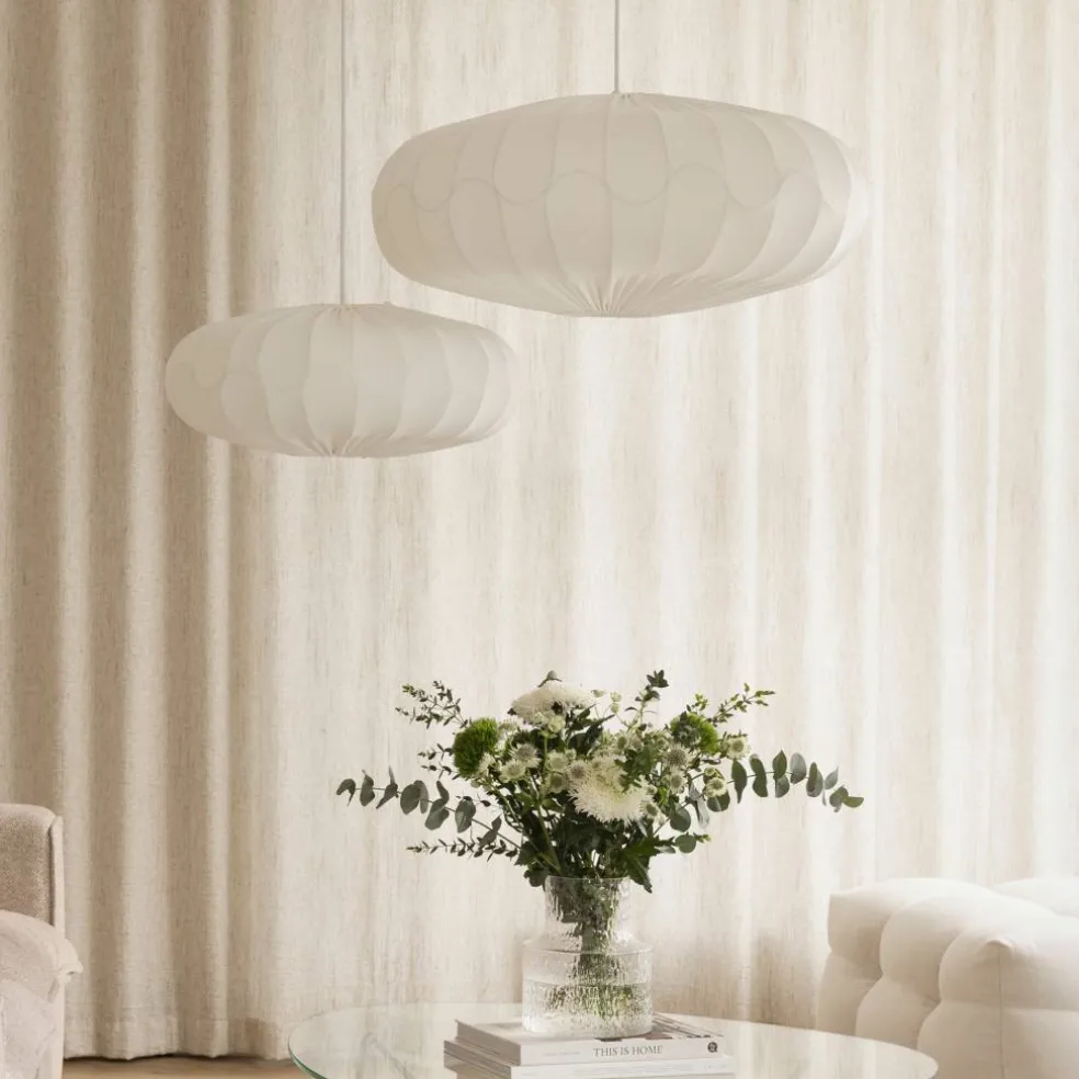 Bladverk lampeskjerm 50 cm, hvit