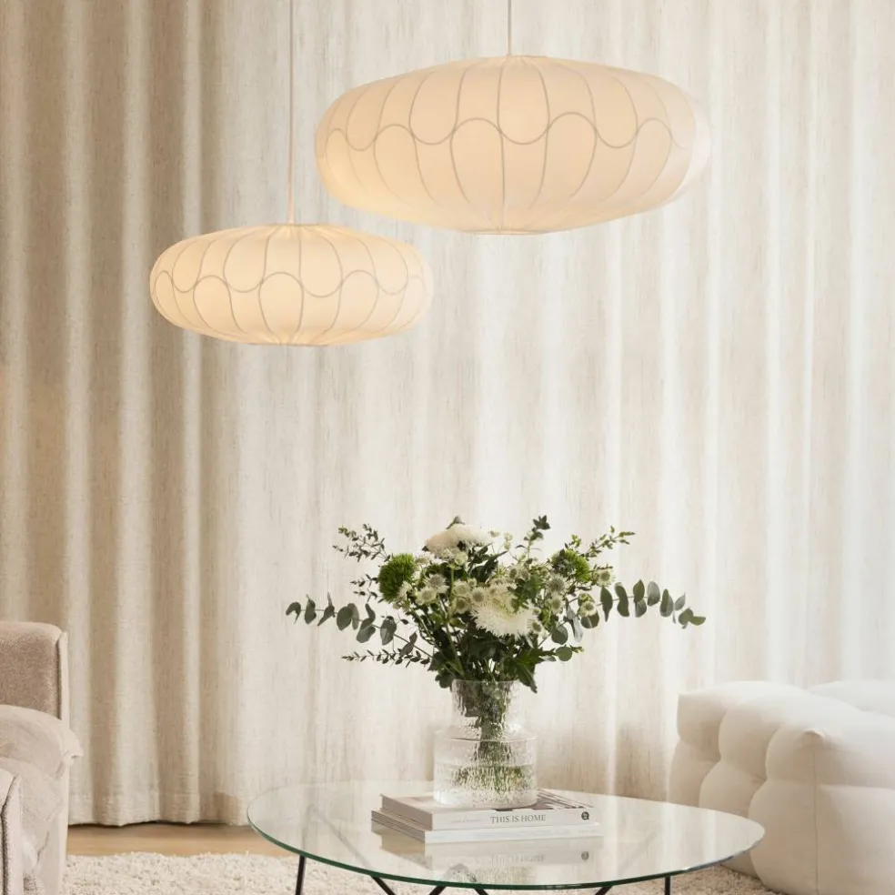 Bladverk lampeskjerm 70 cm, hvit