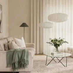 Bladverk lampeskjerm 70 cm, hvit