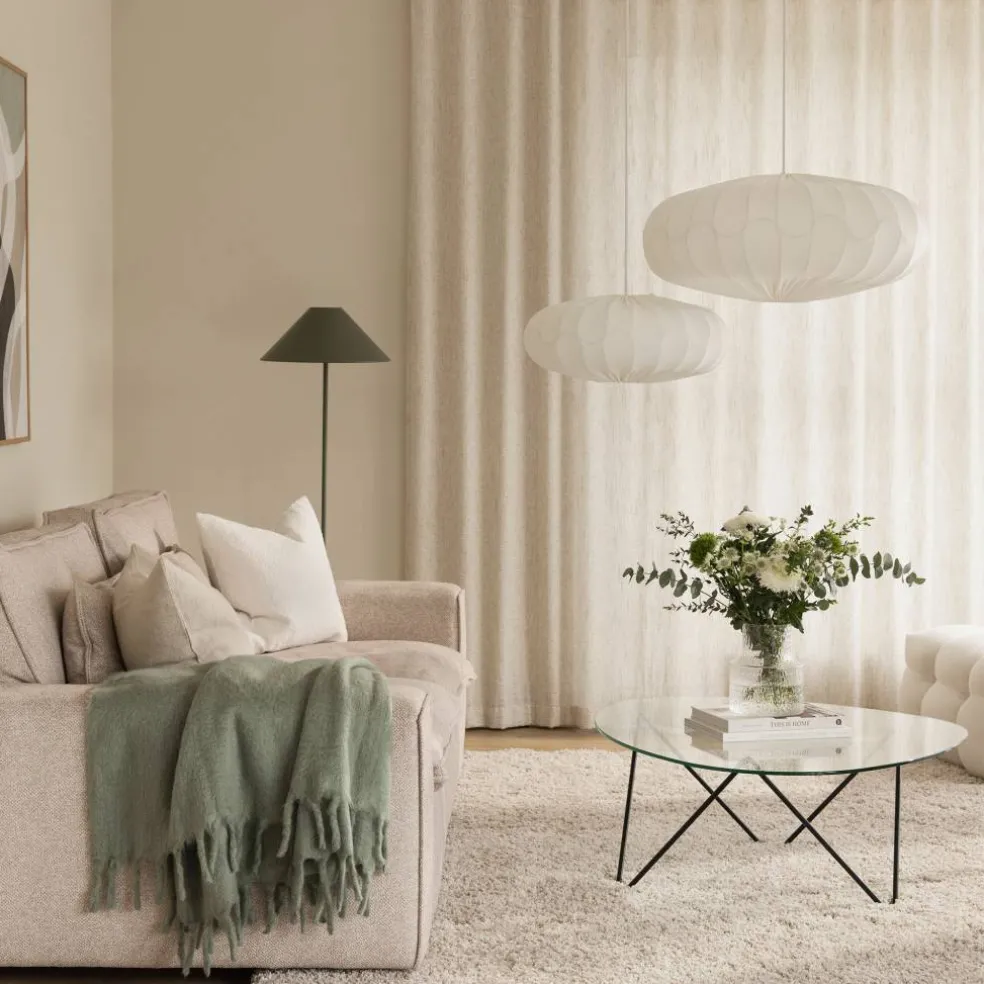 Bladverk lampeskjerm 70 cm, hvit