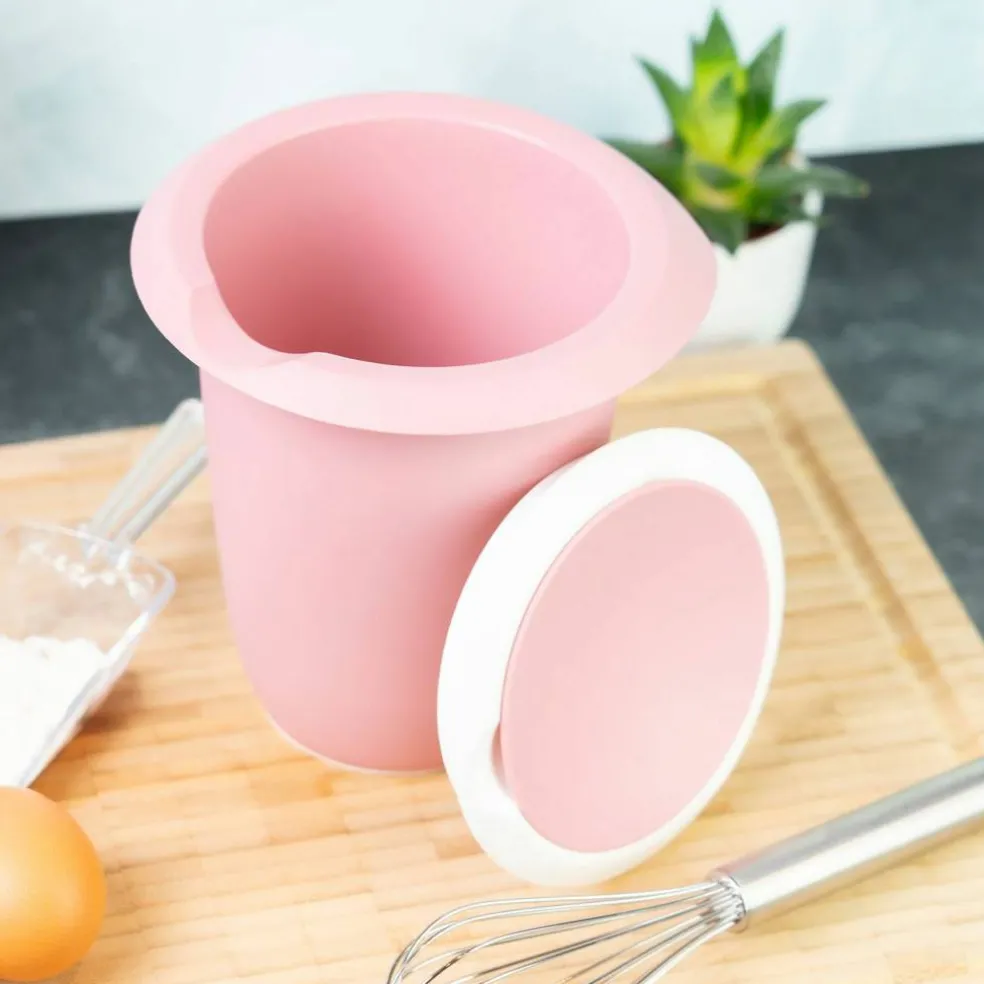 Blandskål 1 liter, rosa/hvit
