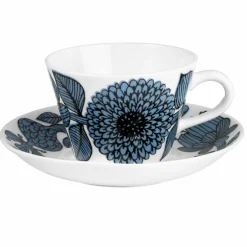 Blå Aster kaffekopp med skål, 15 cl