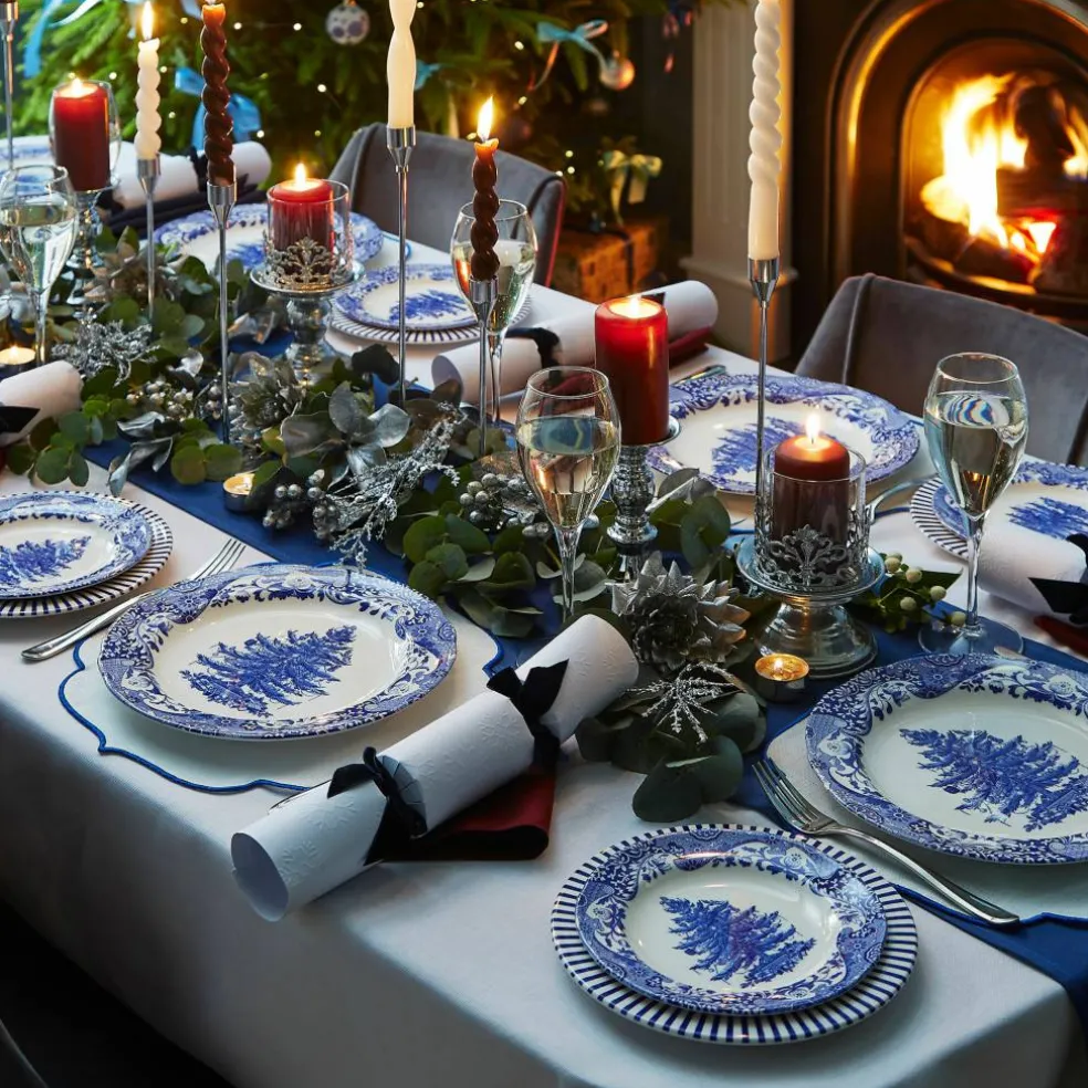 Blue Italian Christmas Tree tallerken 20 cm