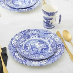Blue Italian servise 12 deler, blå/hvit