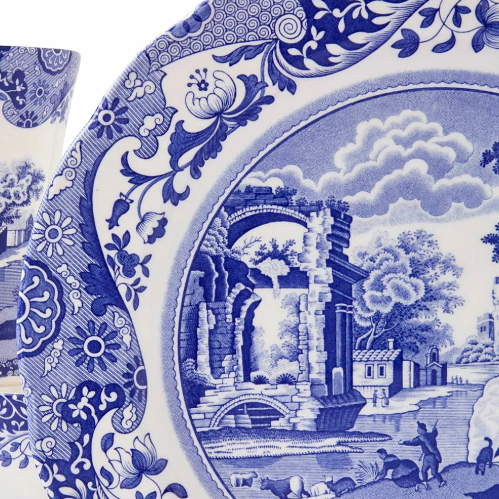 Blue Italian servise 12 deler, blå/hvit