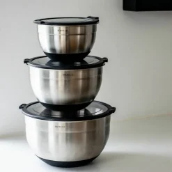 Boller i rustfritt stål, 3 stk