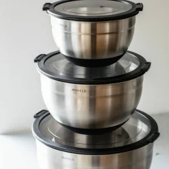Boller i rustfritt stål, 3 stk