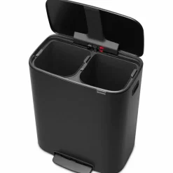Bo pedalbøtte 2 x 30 liter, matt svart
