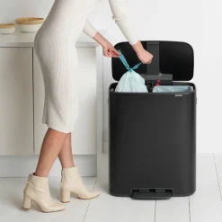 Bo pedalbøtte 2 x 30 liter, platinum