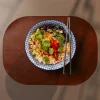 Bordbrikke i lær, brun, 2-deler