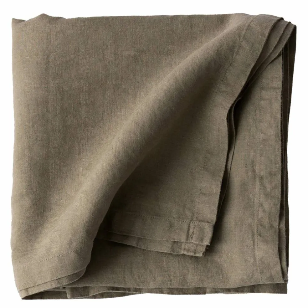 Bordduk i lin 145x145 cm, olive