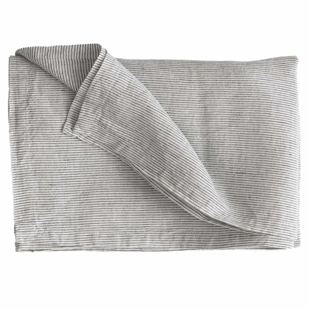 Bordduk i lin 145x145 cm, pinstripe