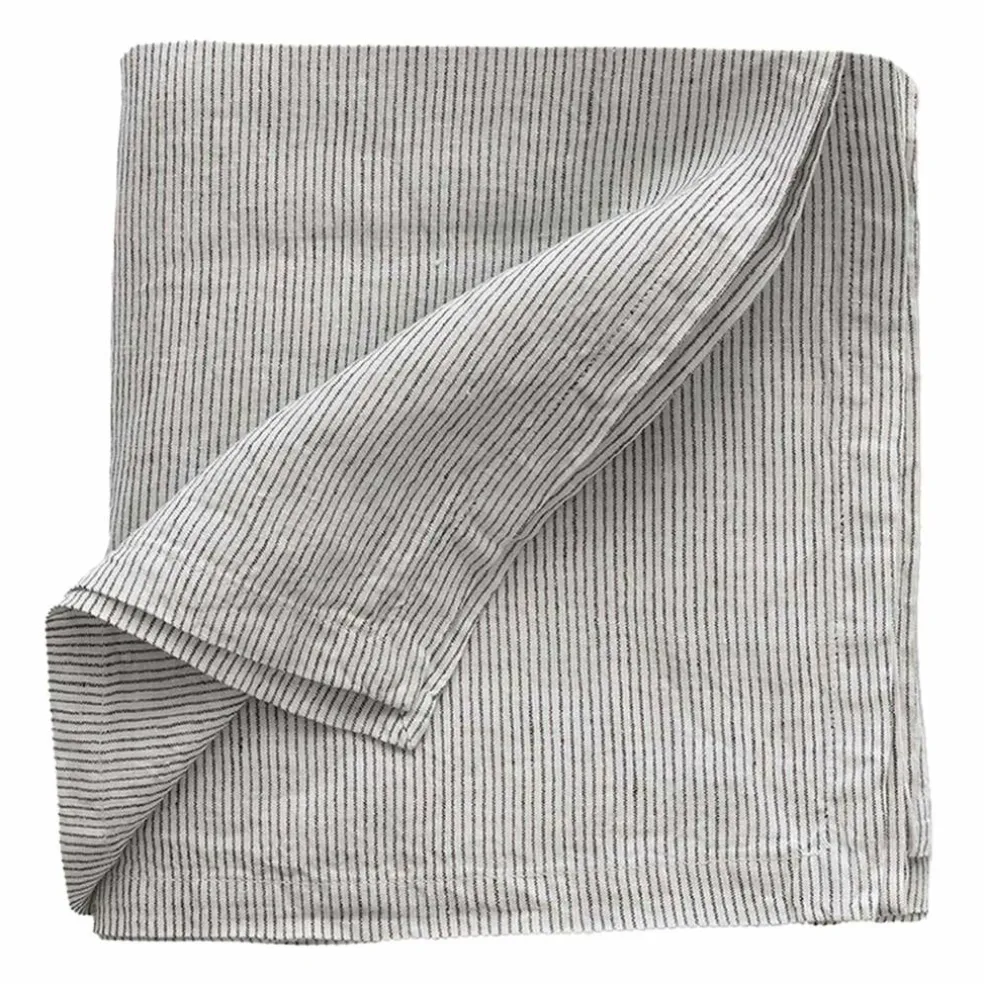 Bordduk i lin 145x145 cm, pinstripe