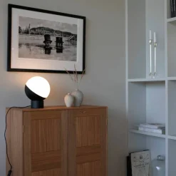 Bordlampe, 20 cm, svart/hvit