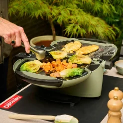 Bærbar elektrisk grill E-BBQ, grønn